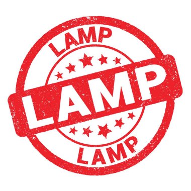 Kırmızı grungy işareti üzerine yazılmış LAMP metni.