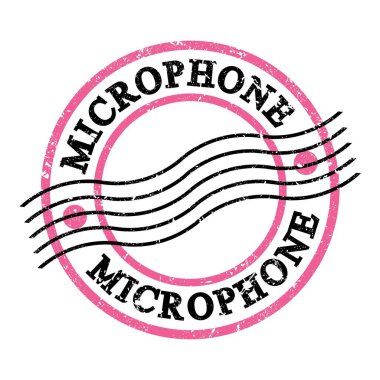 MICROPHone, pembe-siyah grungy posta pulu üzerine yazılmış metin.