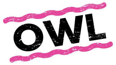 Pembe-siyah çizgi işareti üzerine OWL metni.
