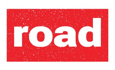 Kırmızı grungy mühür işareti üzerine yazılmış yol metni.