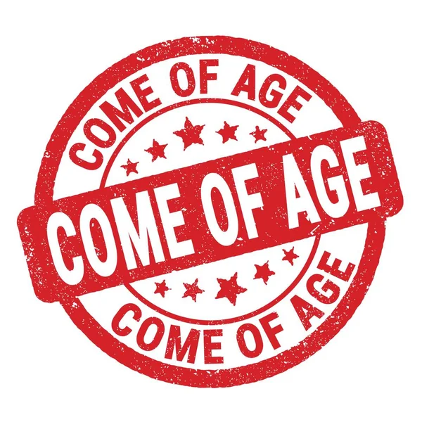 Come Age Text Written Red Grungy Stamp Sign — Stock Photo, Image