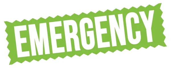 Emergency Text Geschrieben Auf Grünem Zick Zack Stempelschild — Stockfoto