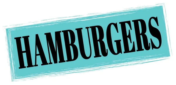 Hamburgers Text Skriven Blå Svart Rektangel Stämpel Tecken — Stockfoto