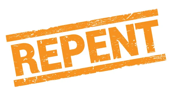 Repent Text Written Orange Rectangle Stamp Sign — Stock Fotó