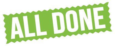 Yeşil zig-zag işareti üzerine yazılan tüm bitirilmiş metinler.