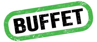 Açık büfe, yeşil-siyah dikdörtgen mühür işareti üzerine metin.