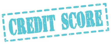 Mavi pano işareti üzerine yazılmış CREDIT skor metni.