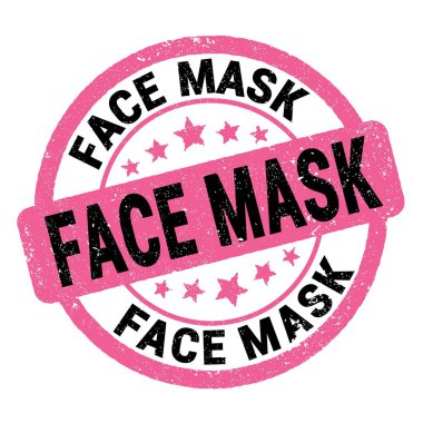 FACE MASK text written on pink-black grungy stamp sign.