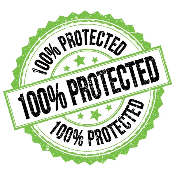 100 Защищенный Текст Написанный Зелено Чёрном Круглом Штампе — стоковое фото