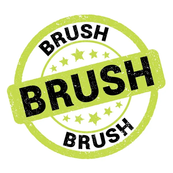 Brush Text Written Green Black Grungy Stamp Sign — Stock Photo, Image