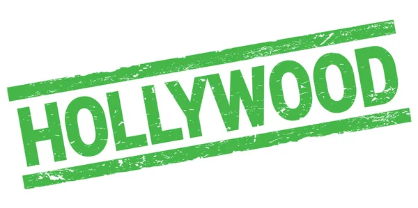 Текст Hollywood Написаний Знаку Марки Зеленого Прямокутника — стокове фото