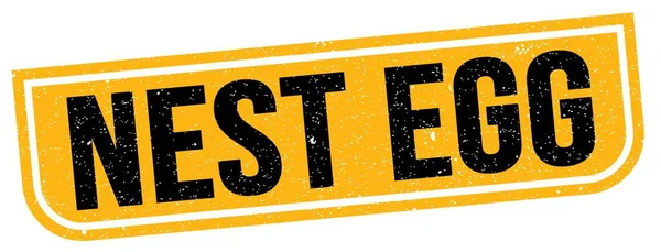 Nest Egg Text Written Yellow Black Grungy Stamp Sign — Stockfoto