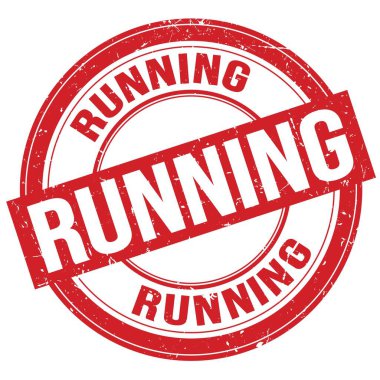 Kırmızı yuvarlak grungy işareti üzerine yazılmış çalışan metin