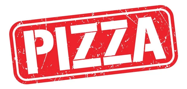 Pizza Text Geschrieben Auf Rotem Grungy Stempelschild — Stockfoto
