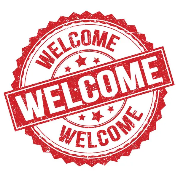 Welcome Text Written Red Stamp Sign — Stock Photo, Image