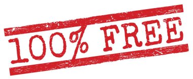 % 100 özgür metin kırmızı grungy satır işareti üzerine yazılmış.