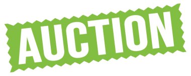 Açık Artırma metni yeşil zig-zag işareti üzerine yazılmış.