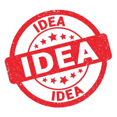 Kırmızı grungy mühür işareti üzerine yazılmış fikir metni.