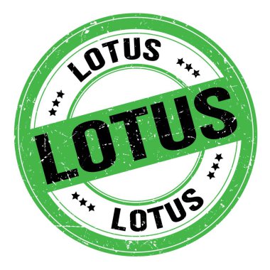 LOTUS 'un yeşil-siyah yuvarlak damgalı yazısı