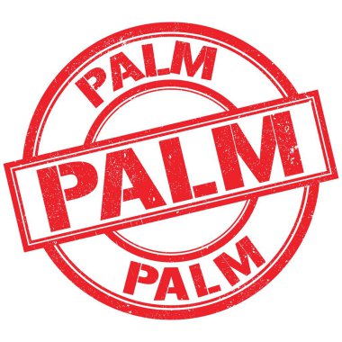 Kırmızı yuvarlak pul işareti üzerine yazılmış PALM metni