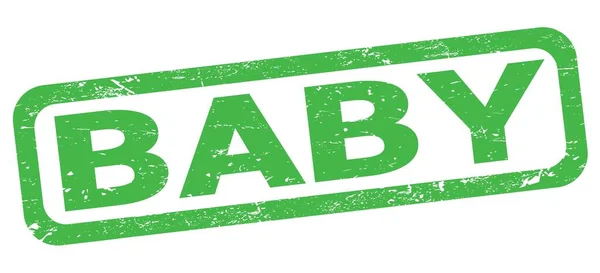 Teks Baby Ditulis Pada Tanda Cap Persegi Panjang Hijau — Stok Foto