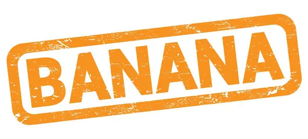 Tekst Banana Napisany Pomarańczowym Prostokątnym Znaku Znaczka — Zdjęcie stockowe