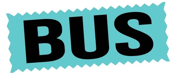 Bus Text Auf Blau Schwarzem Zickzack Stempelschild — Stockfoto