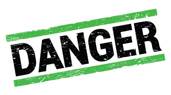 Texto Danger Escrito Sinal Carimbo Retângulo Verde — Fotografia de Stock