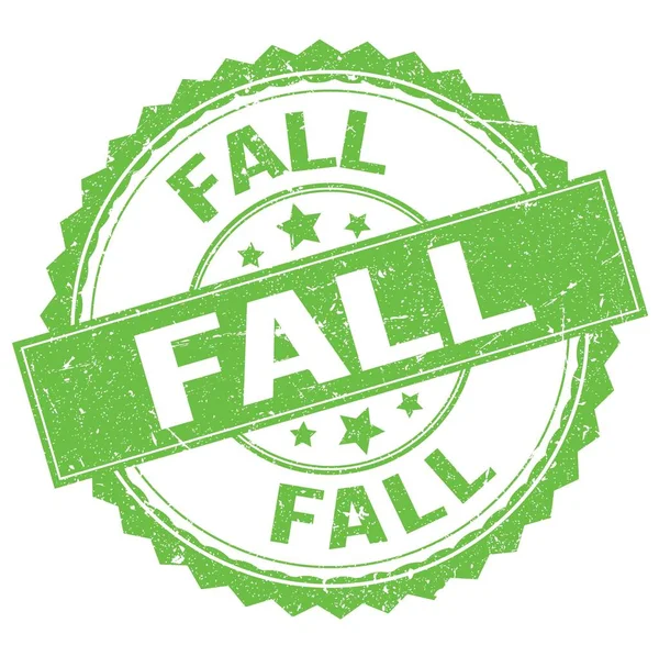 stock image FALL text written on green round stamp sign