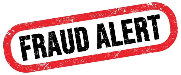 Fraud Alert Napis Czerwono Czarnym Prostokątnym Znaku Znaczka — Zdjęcie stockowe
