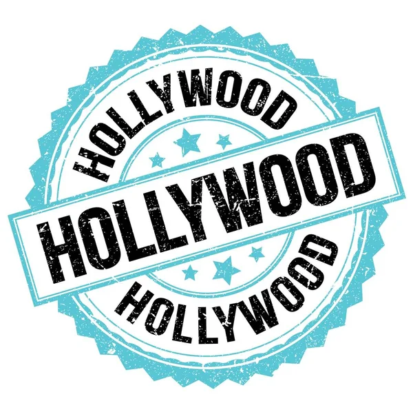 Текст Hollywood Написаний Синьо Чорному Круглій Марці — стокове фото