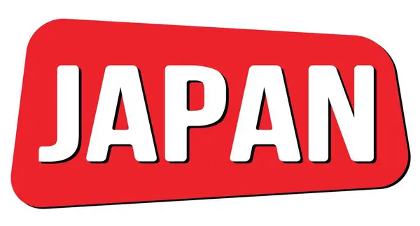Tekst Japan Napisany Czerwonym Znaku Znaczka Trapezowego — Zdjęcie stockowe
