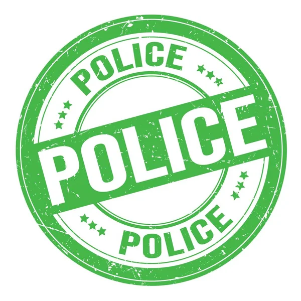Polizia Testo Scritto Verde Rotondo Grungy Timbro Segno — Foto Stock