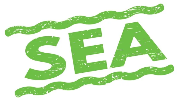 Texto Sea Escrito Signo Sello Líneas Verdes — Foto de Stock