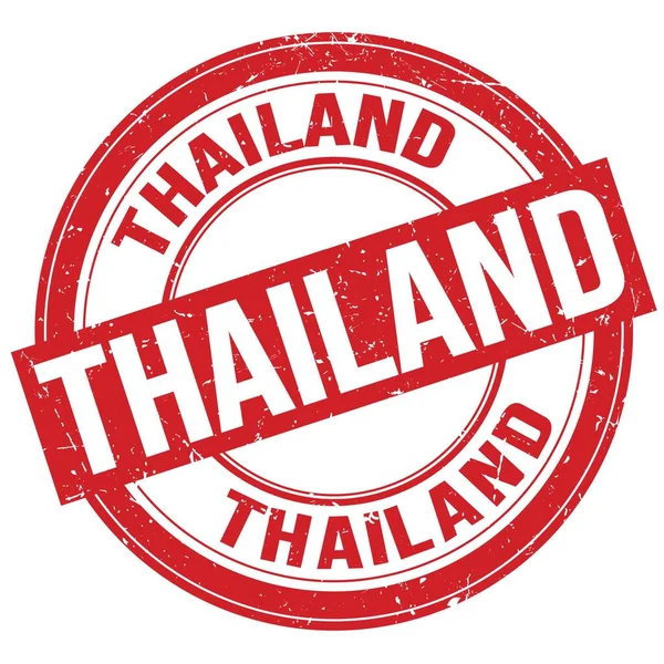 Texto Tailândia Escrito Vermelho Redondo Sinal Carimbo Grungy — Fotografia de Stock
