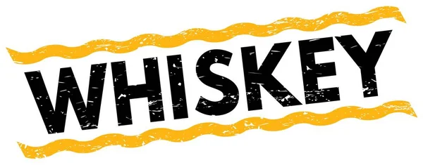 Whiskey Tekst Napisany Żółto Czarnych Liniach Znak Znaczka — Zdjęcie stockowe