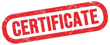 CERTIFICATE, kırmızı dikdörtgen işareti üzerinde metin.