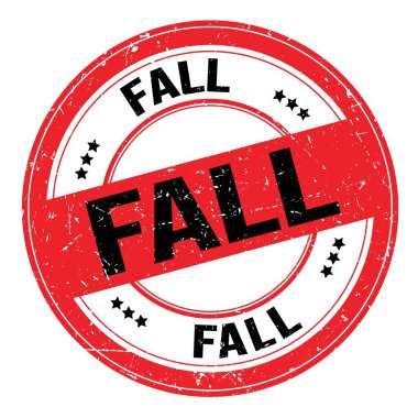 Sonbahar metni kırmızı-siyah yuvarlak grungy işareti üzerine yazılmış