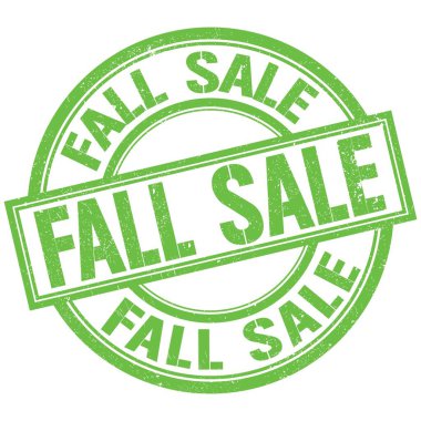 Yeşil yuvarlak pul işareti üzerine yazılmış sonbahar satışı metni