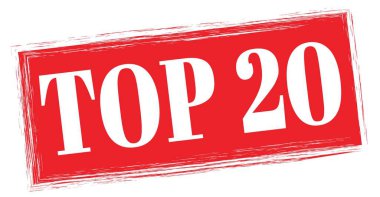Kırmızı dikdörtgen damga işareti üzerine yazılmış TOP 20 metin.