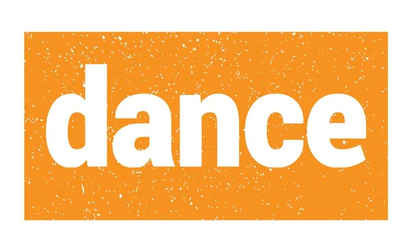 用橙色黑色邮票标志写的舞蹈文字 — 图库照片