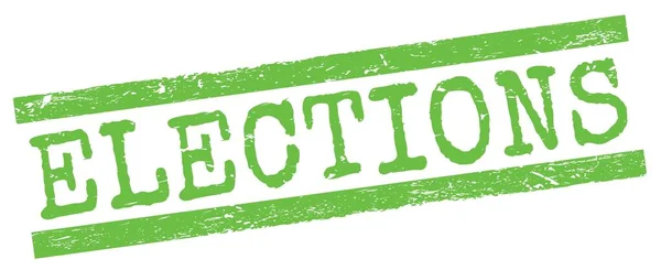 Elecções Texto Escrito Verde Linhas Grungy Sinal Carimbo — Fotografia de Stock