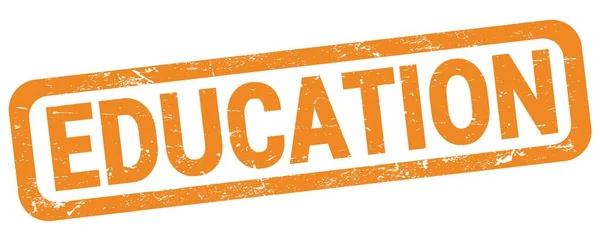 Education Text Written Orange Rectangle Stamp Sign — Stock Photo, Image