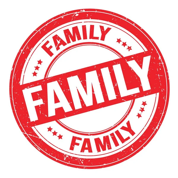 Family Text Written Red Grungy Stamp Sign — Stock Photo, Image