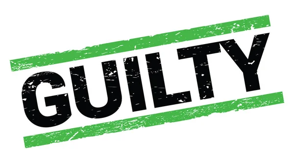 Guilty Tekst Napisany Zielonym Prostokątnym Znaku Znaczka — Zdjęcie stockowe