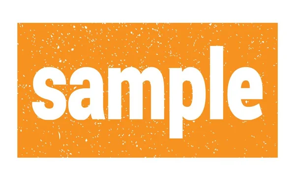 Sample Szöveg Narancssárga Grungy Bélyegzőtáblára Írva — Stock Fotó