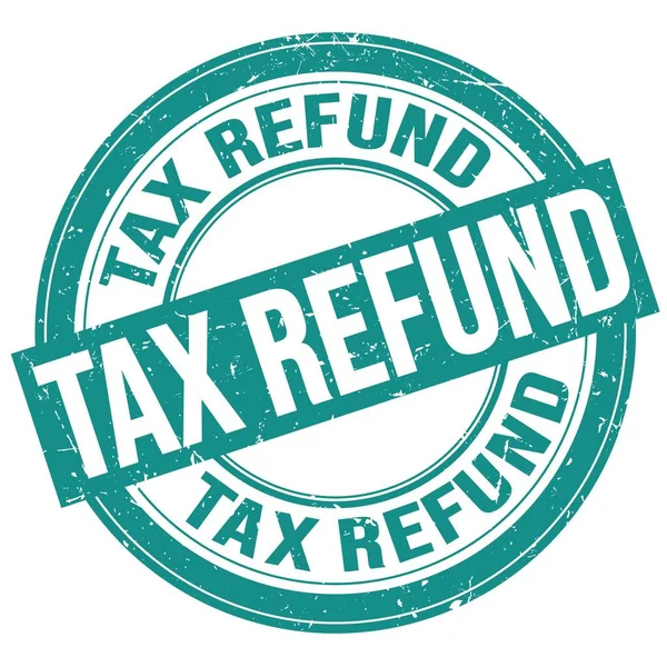 Tax Refund Tekst Napisany Niebieskim Okrągłym Znaku Grungy Znaczka — Zdjęcie stockowe