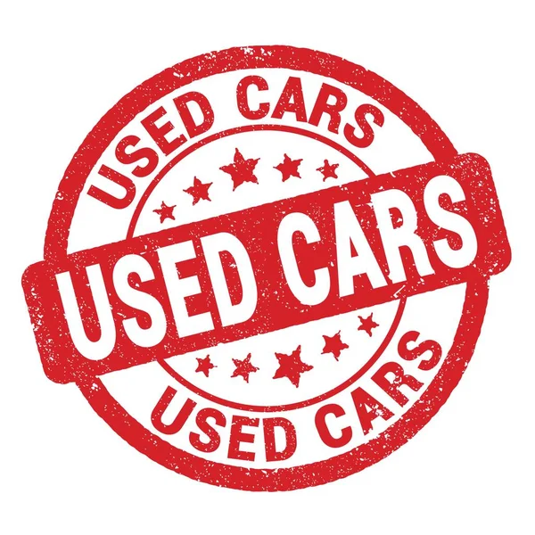 Used Cars Text Written Red Grungy Stamp Sign — Stock Photo, Image