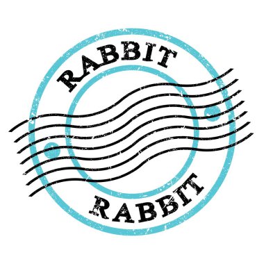 RABBIT, mavi-siyah grungy posta pulu üzerine yazılmış metin.