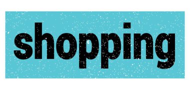 Mavi-siyah grungy mühür işareti üzerine yazılmış alışveriş metni.